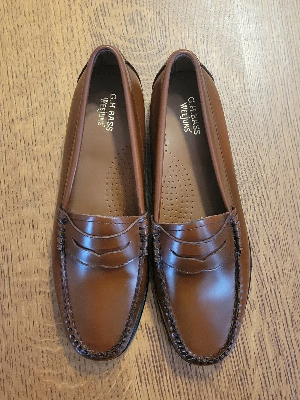 G. H Bass Weejuns Whitney Penny Loafers - Congac